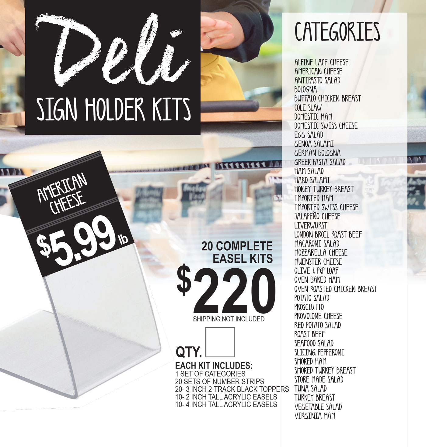 Deli Sign Holder Kits